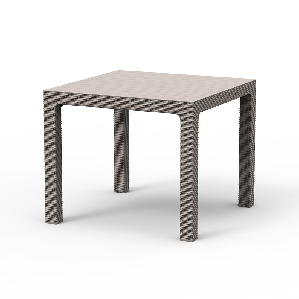 Outdoor Rattan Effect Square Dining Table - Outdoor Rattan Effect Square Dining Table Grey